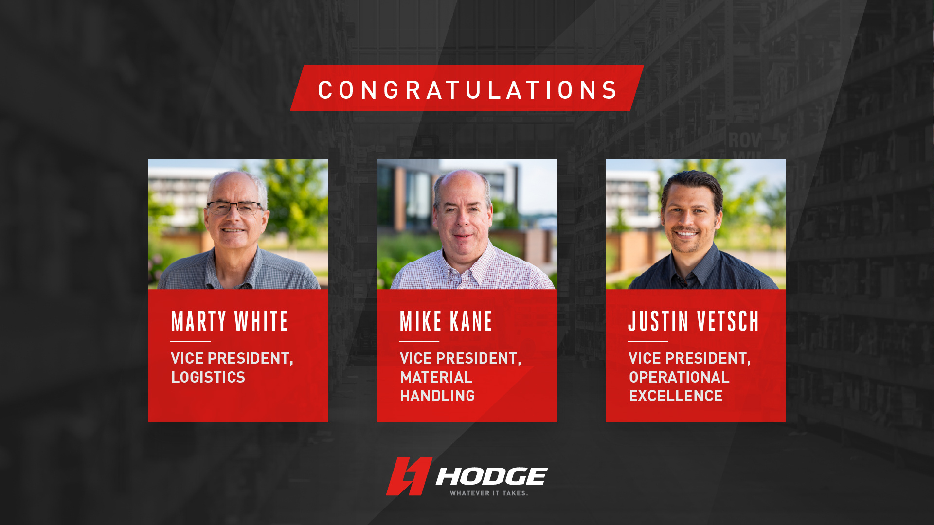 HODGE Announces Vice President Appointments